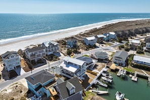 The beach to the right of the home is 1.6 miles of undeveloped protected beach