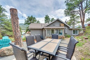 Private Patio | Outdoor Dining Area | Single-Story Cabin