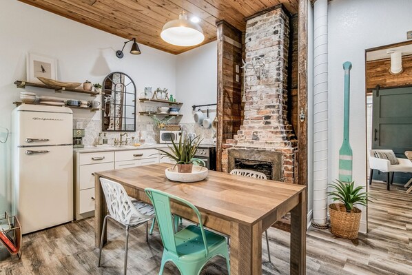 Open kitchen and dining