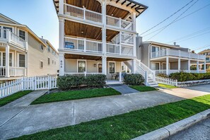 This charming Ocean City home boasts a beautiful front porch and home 