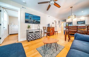 This stylish and cozy living space offers a perfect blend of comfort 