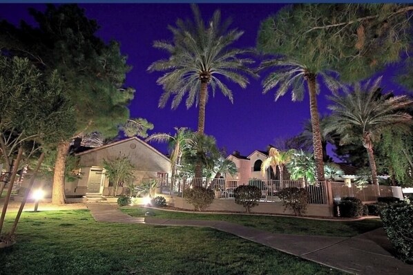 Pool and clubhouse view.