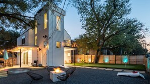 Fully Fenced Yard, Putting Green, Cowboy Pool, Cornhole, Firepit, Outdoor Dining Area and BBQ Grill