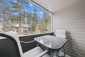 Table for 2 on the balcony perfect for morning coffee