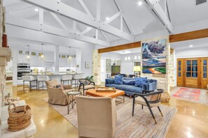 Open concept interior ideal for entertaining company