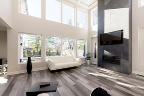 High ceilings, a roaring fire, and the best views in the house.