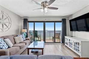 Living Room with Beachfront View - Living Room with Beachfront View