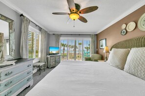 Master Bedroom - King bed, En Suite Bathroom and Balcony Access