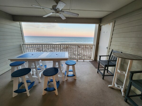 12x15 deck w/Polywood furniture & endless Atlantic Views. Stairs direct 3 beach!