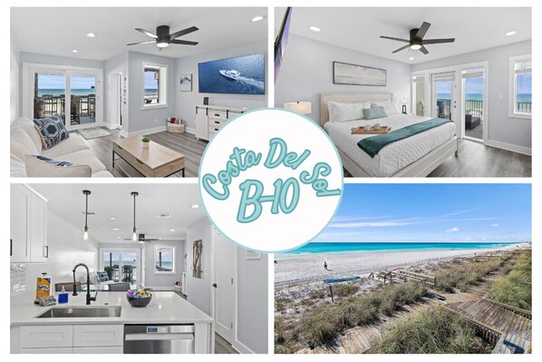 This 3-Level, Beachfront Townhome w/ a Private Beach is Fully Remodeled with New furniture, comes Fully-Stocked with beach gear, and features 3 Patios overlooking the Beach and Gulf!