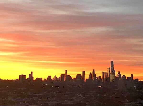 Sunrise over the NYC Skyline from the Deck