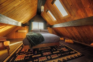 This room has skylights to be able to stargaze in the comfort of your bed!