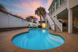 Sunset is a magical time and it is enhanced by our backyard landscape lighting
