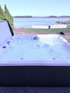 Beautiful views of the lake from the hot tub