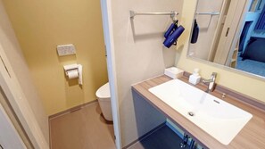 [Main building bunk room] Washbasin and toilet with washing function