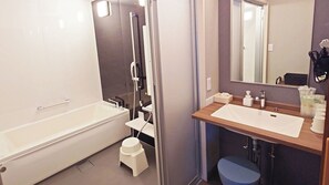 [Main building Japanese-Western room (barrier-free)] Bathroom and sink