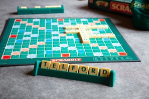Scrabble game at Telford cottage near Aviemore