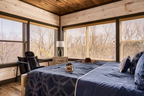Large windows surrounding the Master bedroom