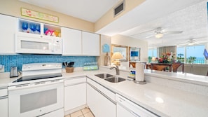 Fully equipped kitchen.