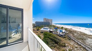 View of the beach and water.