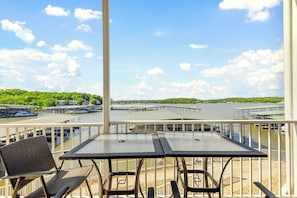 Breathe in the lake air on the private balcony