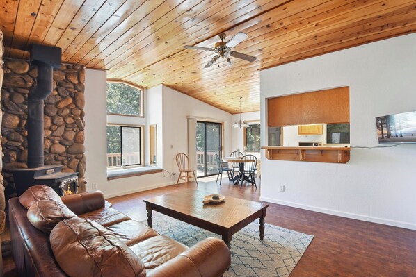 Large Open Living Room, Dining Room and Kitchen
