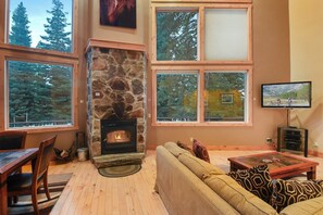 Wood-burning fireplace