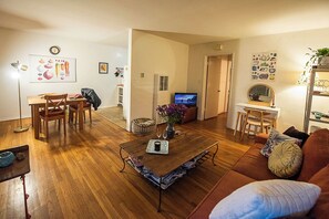 Linving room and dining room.
