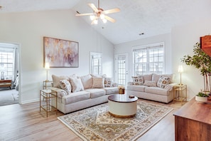 Living Area | Flat-Screen TV | Electric Fireplace