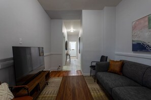 Comfortable living area with extended layout and streamlined design