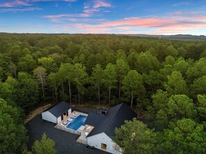 Secluded luxury cabin with private pool and forest views in Broken Bow, OK.