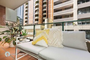 Large balcony, the length of the apartment outdoor furniture