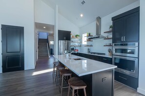 Modern and stunning kitchen with cookware essentials