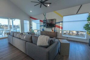 Playful living room for entertaining company!