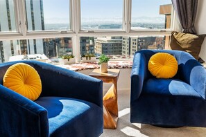 Living Room Flooded with Light and Beautiful City Views