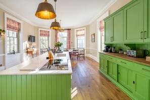 The bright and airy well-equipped kitchen