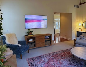 Big screen TV ideal for watching movies, sports games and entertaining a crowd.