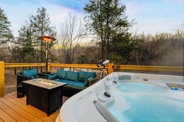 Thoughtfully created space for day and night, lounging in a peaceful spot that can transform to a vibrant area for evening, activities, and stargazing
