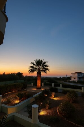 Sunset hour by the garden 