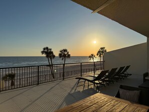 Balcony view of amazing sunset and Gulf of America