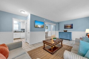 Living room with flat screen