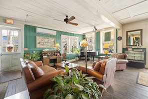 On the ground floor a large seating area welcomes visitors and guests