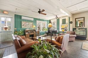 On the ground floor a large seating area welcomes visitors and guests