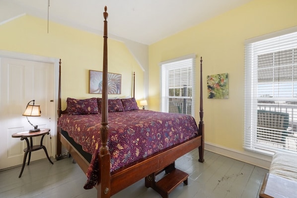 Room 36 is a large space with four-post king bed and ensuite