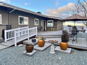 The home is handicap accessible, with a built-in ramp on the front of the home!