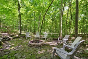 Secluded huge firepit area and firewood available for your use.
