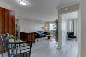 Seamless flow between living, dining, and bedroom spaces—perfect for a comfortable stay in Montreal.