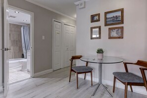 A charming dining nook with a modern touch
