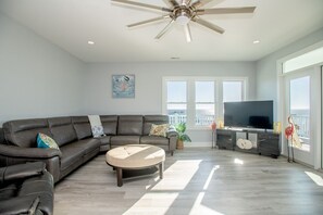 Spacious Living Room with Stunning Water Views