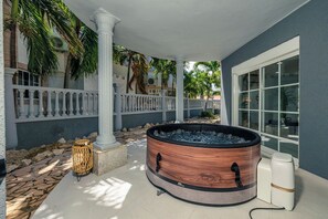 Step into pure relaxation with your private jacuzzi, the perfect place to unwind after a day of exploring.